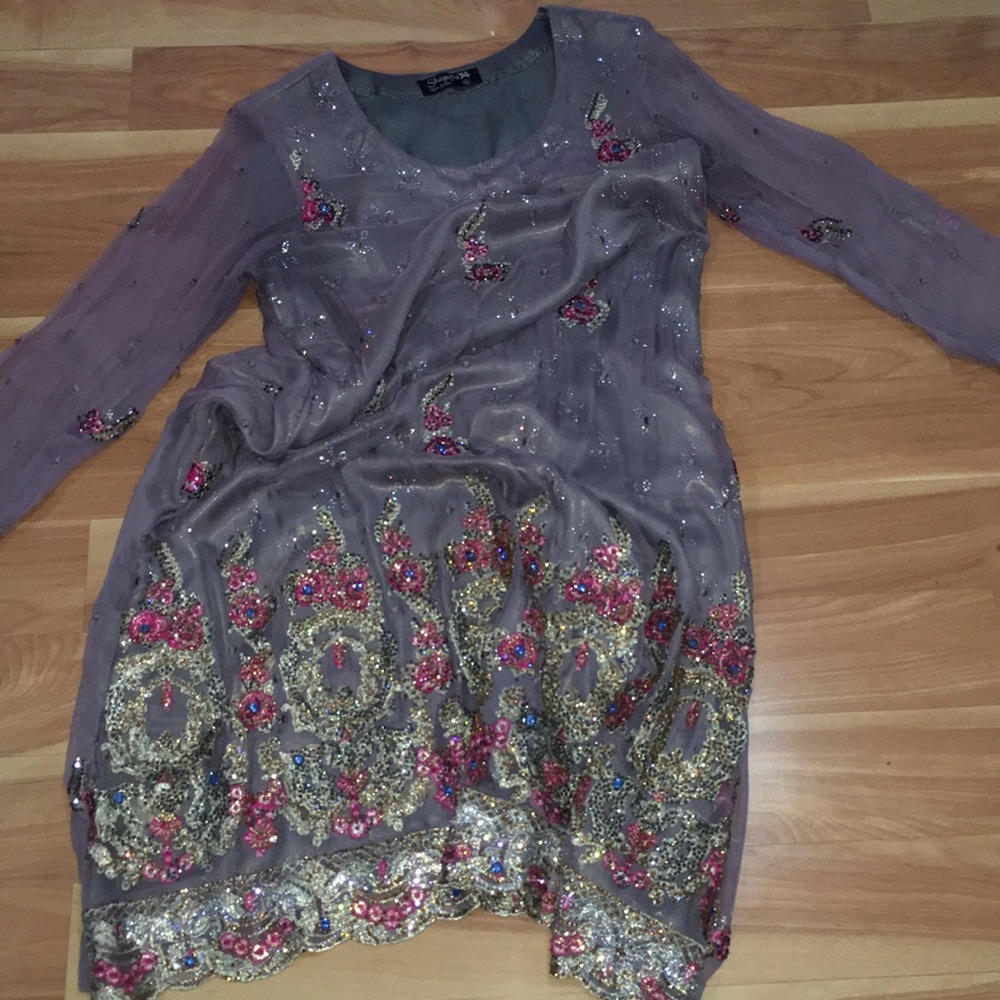 Lavender karavah shalwar kameez